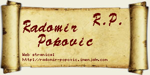 Radomir Popović vizit kartica
